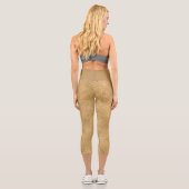 Chic Gold Glitzer Foil Sparkasse Capri Leggings (Rückseite)