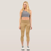 Chic Gold Glitzer Foil Sparkasse Capri Leggings (Vorderseite)