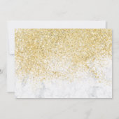 Chic gold Glitzer Foto aus weißem Marmor Sweet 16 Einladung (Rückseite)