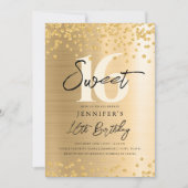 Chic Gold Glitzer Foto Sweet 16 Party Einladung (Vorderseite)