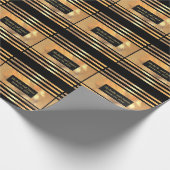 Chic Gold Glitzer gebürstetes Metal Monogram Black Geschenkpapier (Ecke)