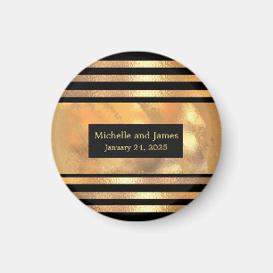 Chic Gold Glitzer gebürstetes Metal Monogram Black Magnet
