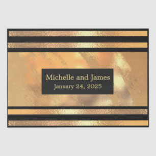 Chic Gold Glitzer gebürstetes Metal Monogram Black Seidenpapier