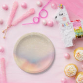 Chic Gold Glitzer Iridescent Holographic Gradient Pappteller (Party)