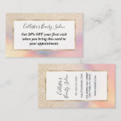 Chic Gold Glitzer Iridescent Holographic Gradient Rabattkarte (Vorne/Hinten)