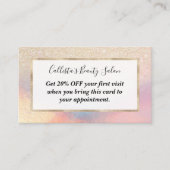 Chic Gold Glitzer Iridescent Holographic Gradient Rabattkarte (Vorderseite)