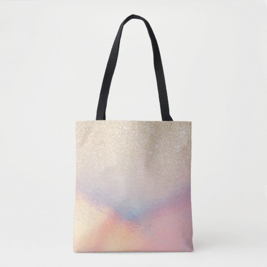 Chic Gold Glitzer Iridescent Holographic Gradient Tasche (Vorderseite)