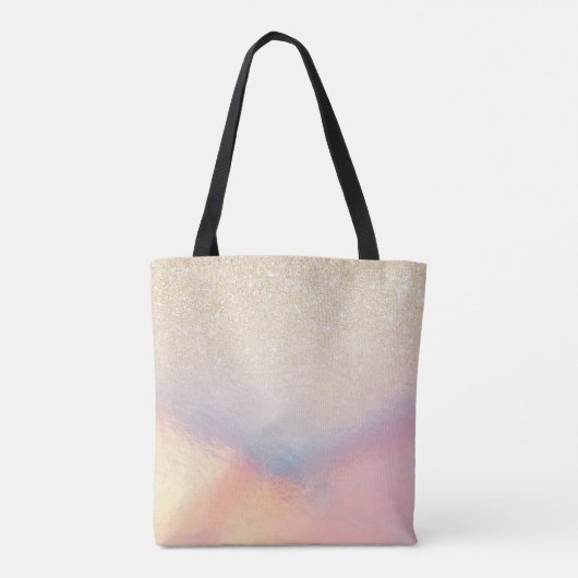 Chic Gold Glitzer Iridescent Holographic Gradient Tasche (Rückseite)