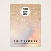 Chic Gold Glitzer Iridescent Logo Nekklasseanzeige (Vorderseite)