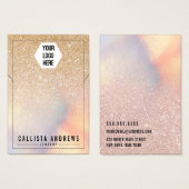 Chic Gold Glitzer Iridescent Logo Nekklasseanzeige (Vorne & Hinten)