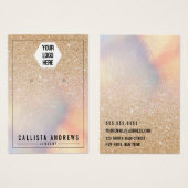 Chic Gold Glitzer Iridescent Logo Oreinganzeige (Vorne & Hinten)