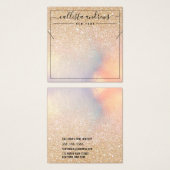 Chic Gold Glitzer Iridescent Necklace Display Card (Vorne & Hinten)