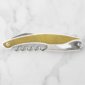 Chic Gold Glitzer-Korkenzieher mit Monogram Kellnermesser (Rückseite)