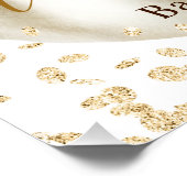 Chic gold Glitzer Kürbis Aquarelltuchdusche Poster (Ecke)