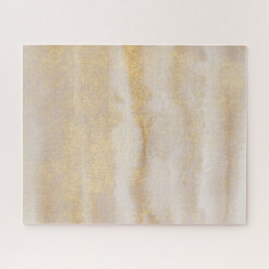 Chic Gold Glitzer Lila Aquarellmuster Puzzle (Horizontal)