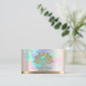 Chic Gold Glitzer Lotus Holographic Ink Rose Gold Visitenkarte (Stehend Vorderseite)