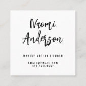 Chic Gold Glitzer + Moderne Kalligrafie Script Quadratische Visitenkarte (Rückseite)