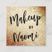 Chic Gold Glitzer + Moderne Kalligrafie Script Quadratische Visitenkarte (Vorderseite)