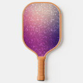 Chic Gold Glitzer Monogram Script Name Pickleball Schläger (Rückseite)