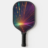 Chic Gold Glitzer Monogram Script Name Pickleball Schläger (Rückseite)