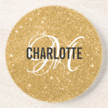 Chic gold Glitzer Monogramm Name