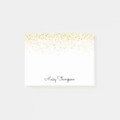 Chic Gold Glitzer Name Post-it Klebezettel (Vorderseite)