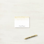 Chic Gold Glitzer Name Post-it Klebezettel (Auf Schreibtisch)