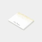 Chic Gold Glitzer Name Post-it Klebezettel (angewinkelt)