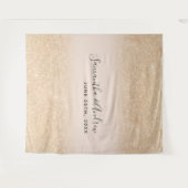 Chic gold Glitzer ombre Blush Hintergrund Hochzeit Wandteppich (Vorderseite (Horizontal))