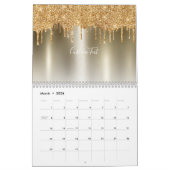 Chic Gold Glitzer Ombre Blush Pink Monogram Kalender (Mär 2026)