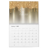 Chic Gold Glitzer Ombre Blush Pink Monogram Kalender (Jan 2027)