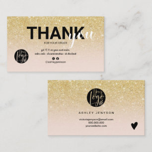 Chic gold Glitzer ombre coole Logo-Bestellung Viel Visitenkarte