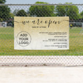 Chic gold Glitzer ombre Logo Marmor Wir sind offen Banner (Insitu)