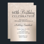 Chic Gold Glitzer ombre Metallic 60. Geburtstag Einladung<br><div class="desc">Eine schicke und luxuriöse Gold Glitzer Ober-Metallic-Folie mit eleganter Kalligraphie-Typografie für eine 60. Geburtstagseinladung.</div>