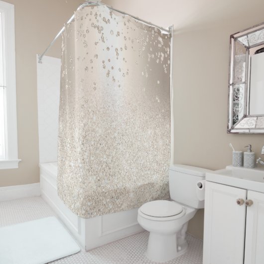 Chic gold Glitzer ombre Metallische Glitzern Confe Duschvorhang (Beispiel)