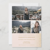 Chic gold Glitzer ombre Skript 4 Fotos Sweet 16 Einladung (Rückseite)