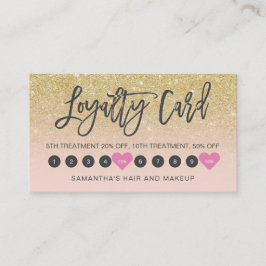 Chic gold Glitzer ombre Skript makeup pink 10 Treuekarte