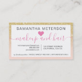 Chic gold Glitzer ombre Skript makeup pink 10 Treuekarte (Rückseite)