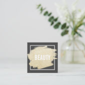 Chic gold Glitzer Pinselstrich Schwarz Schönheit Quadratische Visitenkarte (Stehend Vorderseite)