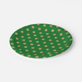 Chic Gold Glitzer Polka Dot Green Pappteller (Schrägansicht)