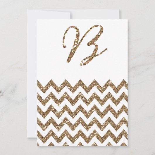 CHIC GOLD GLITZER PRINT WEDEDING INVITATION EINLADUNG (Vorderseite)