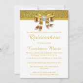 Chic Gold Glitzer Quinceanera Einladung (Vorderseite)
