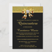 Chic Gold Glitzer Quinceanera Einladung (Vorderseite)