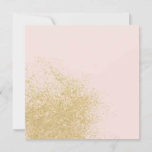 Chic gold Glitzer Rahmen chic Rosa Sweet 16 Einladung (Rückseite)