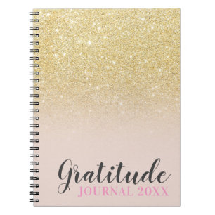 Chic gold Glitzer rot Rosa Dankeszeitschrift Notizblock