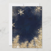 Chic gold Glitzer Schnee Weihnachten Firmenfeierta Einladung (Rückseite)