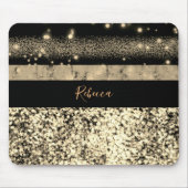 Chic Gold Glitzer Signature Monogram Mousepad (Vorne)
