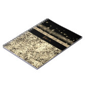 Chic Gold Glitzer Signature Monogram Notizblock (Linke Seite)