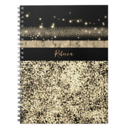 Chic Gold Glitzer Signature Monogram Notizblock