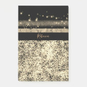 Chic Gold Glitzer Signature Monogram Post-it Klebezettel (Vorderseite)